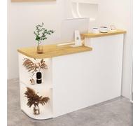 Commercial Recept Desk with Locking& Cable Grommet for Office Lobby Retail Counter Salon Modern Design & FunctalSolut