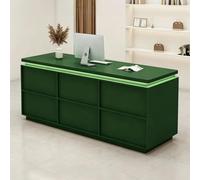 Commercial Reception Desk with Storage, Retail Checkout Counter with Cable Management Hole, Front Desk for Salon, Boutique, Office