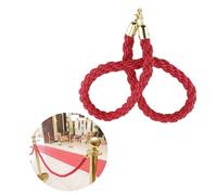 Commercial Red Stanchion Rope Barriers, 2m/6.5ft Long, Queue Control with Stainless Steel Snap Hooks for Hotels, Events, Airports - Crowd Control Solution