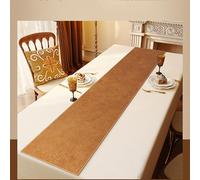 Commercial Restaurant Table Runner Cloth 30 40 50 60 CM Wide - Light Brown Heat Resistant Waterproof Leather Dresser Scarf for TV Stand/ Tea Tables/ Everyday Use(50x330cm)