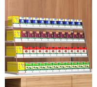 Commercial Retail Display Holder Wall Mounted Countertop Automatic Cigarette Case Pushers Rack Clear Acrylic Retail Display Case for Supermarket Convenience Store(Size:4-10)