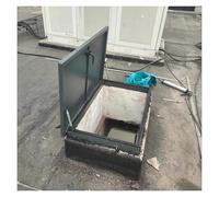 Commercial Roof Access Hatch, Steel Ceiling Entry Hatch with Handle & Gas Shock Strut, Rain Cover Access Panel, Durable and Weather-Resistant Design