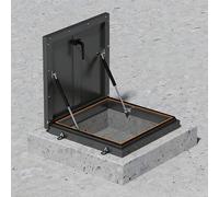 Commercial Roof Access Hatch with Dual Hydraulic Supportty Manhole/Cellar Export Lid for Easy Mtenance and Emergency Access Wellhead Lid (Black 50x50cm / 19.7x19.7in)