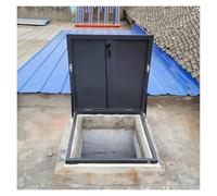 Commercial Roof Access Hatch with Gas Shock Strut & Lock Handle, Steel Rainproof Inspection Cover for Secure and Easy Ceiling Access