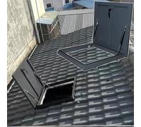 Commercial Roof Access Hatch with Hydraulic Support and Safety Door - Durable Galvanized Construction for Secure Building Entry