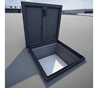 Commercial Roof Emergency Access Hatch Galvanized Steel Cover with Handle & Gas Shock Powder Coated for Durability Rooftop Maintenance & ty Heavy Duty Design