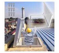 Commercial Roof Hatch Access Ladder - Drop Down Loft Access Hatch with Shock Kit Handle & Switch for School Workshop Home Maintenance Adjustable 150-750mm