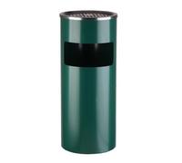 Commercial Round Trash Can with Ashtray - Durable Floor Standing Garbage Bin for Outdoor, Hotel, and Elevator Entrance Use