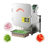 Commercial Scallion Cutter, Greens Cutter Machine,200W Electric Vegetable Cutters,Stainless Steel Vegetable Slicer with Conveyor Belt,1.5-35 mm Thickness and Length are Adjustable
