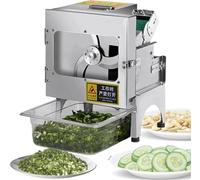 Commercial Scallion Slicer, Spring Onion Chopper, 200w Electric Vegetable Cutter, 700 Rpm Electric Leek Cutting Machine,1.5-35mm Vegetable Cutting Length Thickness Adjustable,With Conveyor Belt B