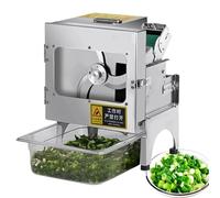 Commercial Scallion Slicer Spring Onion Chopper Electric Vegetable Cutter for Garlic Ginger Chili Potato Cucumber, 700 Bpm, 200w, With a Receiving Tray B