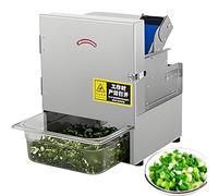 Commercial Scallion Slicer Spring Onion Chopper Electric Vegetable Cutter for Garlic Ginger Chili Potato Cucumber, 700 Bpm, 200w, With a Receiving Tray A