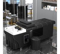 Commercial Shampoo Bed Smart Head Spa Massage Bed with Water Circulation Fumigation for Beauty Spa Salon, Black