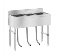 Commercial Sink - 3 Compartment - 100 x 50 cm - Commercial Sinks by Royal Catering Silver