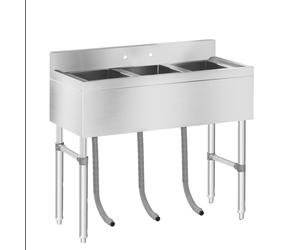 Commercial Sink - 3 Compartment - 100 x 50 cm - Commercial Sinks by Royal Catering Silver