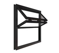 Commercial Sliding Window for Food Trucks - Vertical Folding Aluminum Concession Window with Lockable Tempered Glass & Double Weather Seals (20x26in/50.8x66cm)
