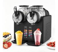 Commercial Slush Machine, Frozens Drink Maker with Touch Screen Control, Adjustable Soft and Hard Texture Settings, Automatic Cleaning Function, for Home, Cafes, Restaurants and Parties Black