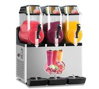 Commercial Slushy Machine, 12L Snow Melting Machine, Automatic Cylinder Slash Ice Juice Maker, Stainless Steel Frozen Drink Maker for Bars Cafes Restaurants