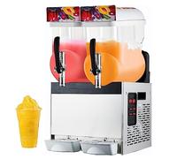 Commercial Slushy Machine, 2x15L Beverage Dispenser Built in Stirrer, Electric Crushed Ice Maker for Slushies, Ice Coffee & Cocktail Summer Fun