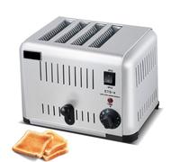 Commercial Smart Toaster, 4/6 Slices Stainless Steel Toaster with 5 Settings Adjustable, One-Button Pop-up, Multi-Functional Heating Bread Maker for Home Restaurants Cafes A