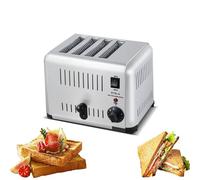 Commercial Smart Toaster - Stainless Steel Bread Toaster with Extra Wide Slots, Hand Pop-Up, 5 Browning Levels, Removable Crumb Tray (4 Slice)