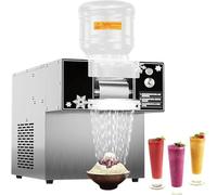 Commercial Snowflake Ice Maker, Automatic Shaved Ice Machine, Stainless Steel Tabletop Electric for Bar Cocktails, Milk, Speed Adjustable