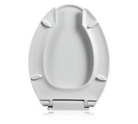 Commercial Soft Close Elongated Toilet Seat with Cover Quick Release Easy Cleaning White Plastic Durable and Easy Installation