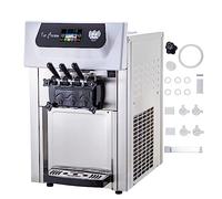 Commercial Soft Ice Cream Machine 3 Flavors with Pre-Cooling, 200w Table Top Commercial with LCD Intelligent Panel