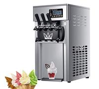 Commercial Soft Serve Ice Cream Machine, 16-18L/H Output, 3 Flavor Outlet, Perfect for Ice Cream Shops and Dessert Businesses