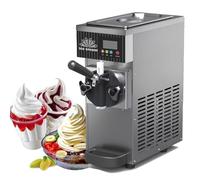 Commercial Soft Serve Ice Cream Machine - 4-8KG/h Output, 450W/750W, LED Display, Ice Cream Maker, Countertop Compressor Dispensers for Restaurants & Cream Shops,Grey-450W