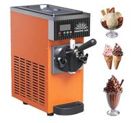 Commercial Soft Serve Ice Cream Machine with LCD Panel for Restaurants and Dessert Shops, Countertop Ice Cream Maker, 450W