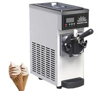 Commercial Soft Serve Ice Cream Maker - Countertop Air-Cooled Machine with LED Display for Easy Operation and Perfect Ice Cream Consistency