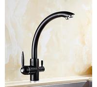 Commercial Solid Brass Kitchen FaucetSingHoDoubHandDrinking Water Tap with Square Swivel Spout for SinkWater Filter Mixer Tap by