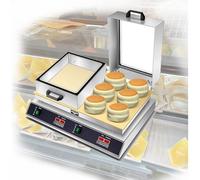 Commercial Souffle Pancake Maker | Electric Griddle with Digital Display | 220V Copper Heating Surfaces | 14.76x11.81in | Fluffy Pancakes Machine