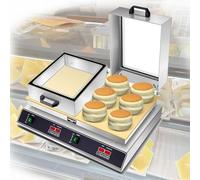 Commercial Souffle Pancake Maker, Electric Griddle with Digital Display 60-240℃ Temperature Control for Cafe Shop