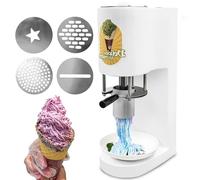 Commercial Spaghetti Ice Cream Machine 80W, Professional Gelato Ice Cream Noodle Press Extruder with 4 Molds, 20-30L/H Output, 420ml Capacity Ice Cream Maker, for Dessert Shops, Cafes