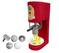 Commercial Spaghetti Ice Cream Maker - 7.9 Gal/Hr Spaghetti Ice Cream Press Machine with 4 Molds, Ideal for Restaurants & Ice Cream Shops, Create Delicious Ice Cream Noodle Extruder(Red)