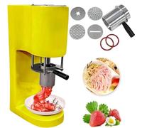 Commercial Spaghetti Ice Cream Maker, Ice Cream and Soft Serve Maker, Gelato Machine with 4 Shape Molds, One-Touch Start, for Dessert Shops/Home/Food Trucks Yellow