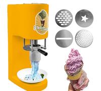 Commercial Spaghetti Ice Cream Maker, Soft Serve Machine, Gelato Maker with 4 Shape Molds, for Dessert Shops & Parties