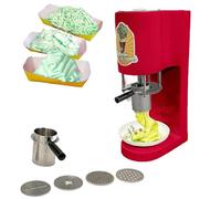 Commercial Spaghetti Ice Cream Press, Gelato Machine with 4 Shape Molds, Ice Cream Noodle Maker,for home entertaining, commercial dessert innovation(Red)