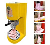 Commercial Spaghetti Ice Cream Press Machine, Soft Serve & Gelato Maker with 4 Shape Molds, Electric Ice Cream Noodle Press for Restaurant Snack Bar Dessert Shop Yellow