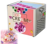 Commercial Square Rolled Ice Cream Machine,Stainless Steel Stir-Fried Ice Pan,Yogurt Cream Machine for Bars, Cafes, Dessert Shops,Cooling Vents On The Sides,330W
