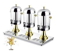 Commercial Stainless Steel Beverage Dispenser with Spigot and Wet Tank, Ideal for Juice, Punch Serving at Parties, Weddings, Hotel Buffets