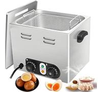 Commercial Stainless Steel Egg Cooker, 2600W Electric Boiler with Mesh Basket 60 Pcs Large Capacity Precise Temp Control & Timer for Soft Boiled, Tea Eggs,for Restaurant