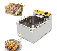 Commercial Stainless Steel Electric Fryer with Temperature Control - High-Heating for Hot Dogs, Sausages, and French Fries