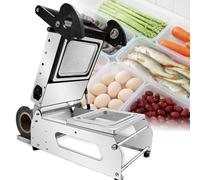 Commercial Stainless Steel Food Tray Sealer, Semi-Automatic Heat Sealing Machine for Secure Takeaway Packaging of Cooked Meals