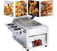 Commercial Stainless Steel Gas Fryer with Removable Basket, Adjustable Flame, Easy Cleaning for High-Volume Cooking