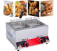 Commercial Stainless Steel Gas Fryer with Removable Basket, Adjustable Flame, Easy Cleaning for High-Volume Cooking