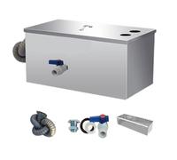 Commercial Stainless Steel Grease Trap Interceptor, 2 Inlet Grease Traps, Under Sink Trap Waste Water Oil-Water Separator (size_name 40 * 25 * 25cm)