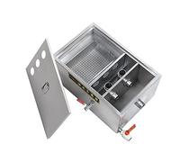 Commercial Stainless Steel Grease Trap Interceptor Set, Top Inlet with Water Outlet, Ideal for Restaurants, Factories & Home Use (Size: 60x40x30cm)